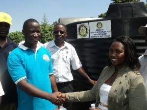Handover of the Water Tanks at a ceremony on 25th May 2013.